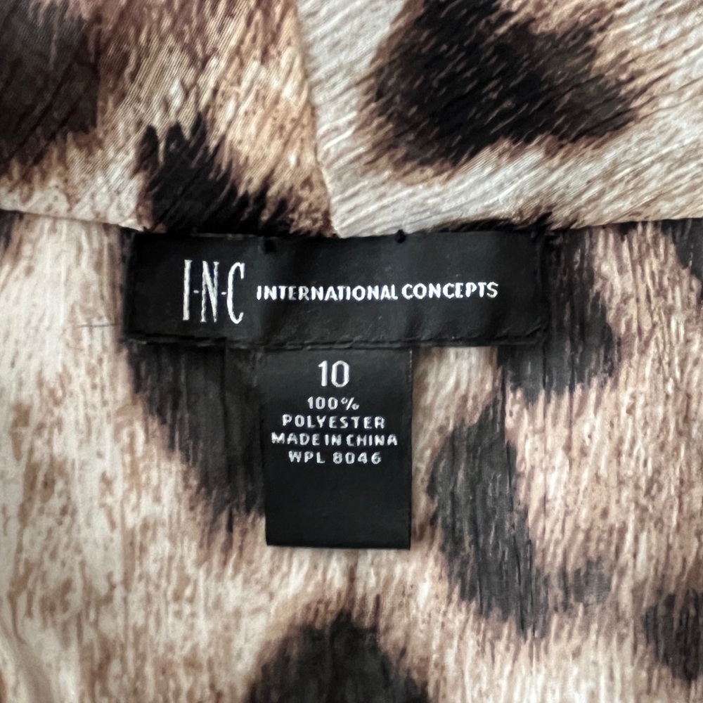 INC Leopard Print Top - Size 10 - Picture 5 of 5